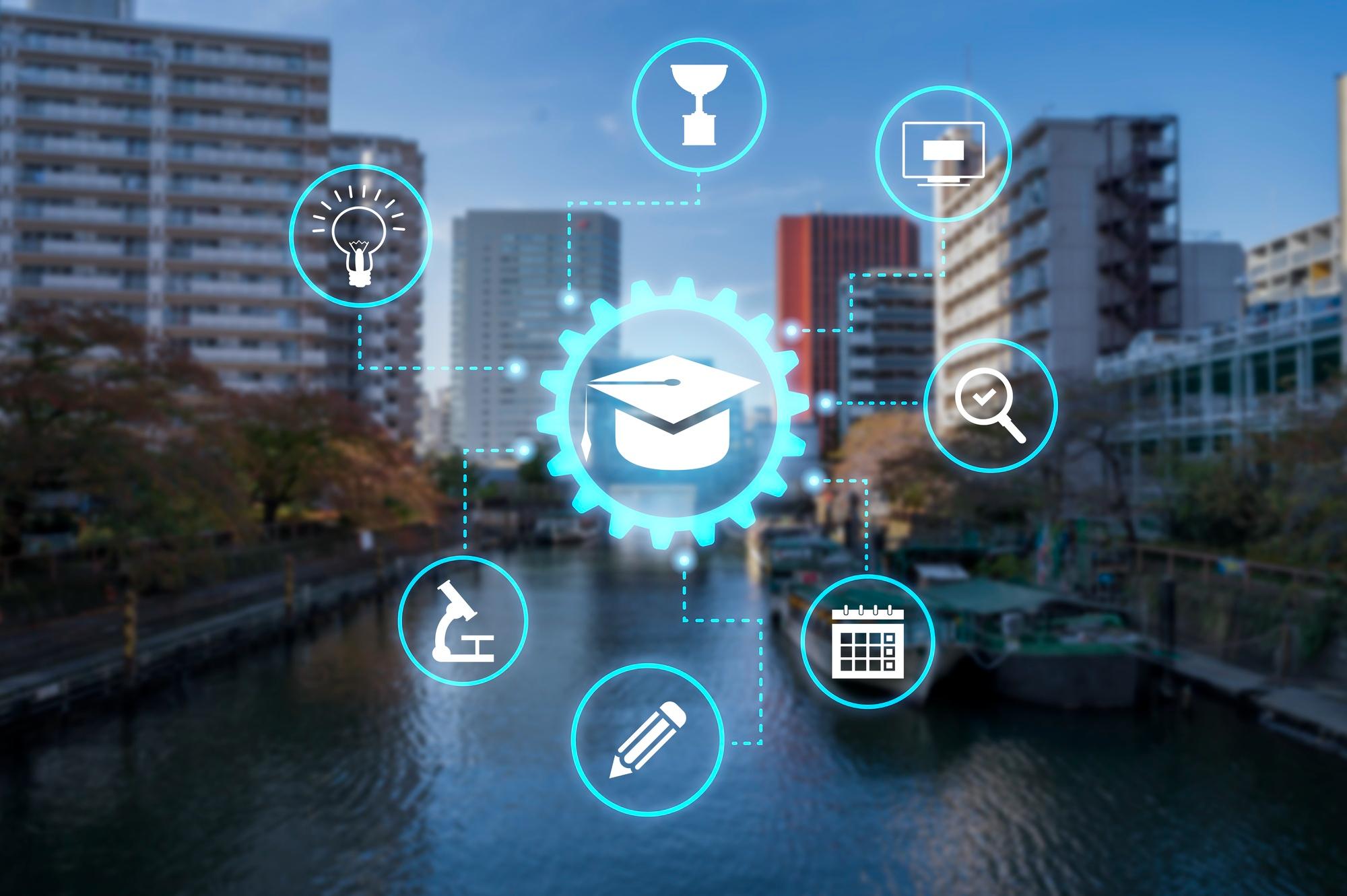 Modern library interior