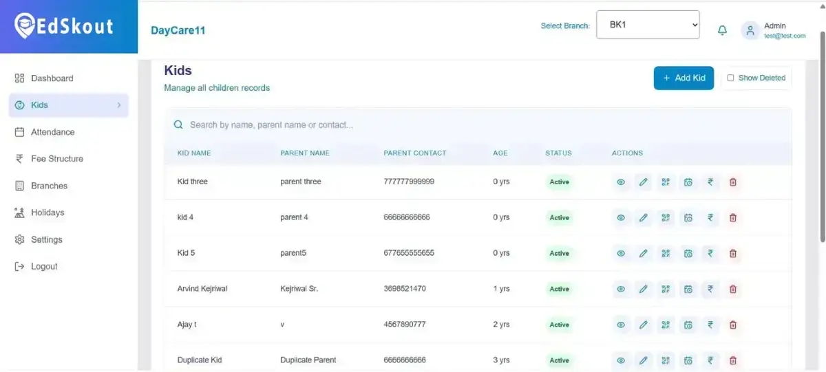 image of child profile management