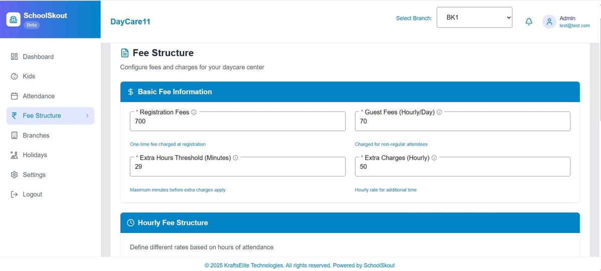 edskout fee structure management for daycare software